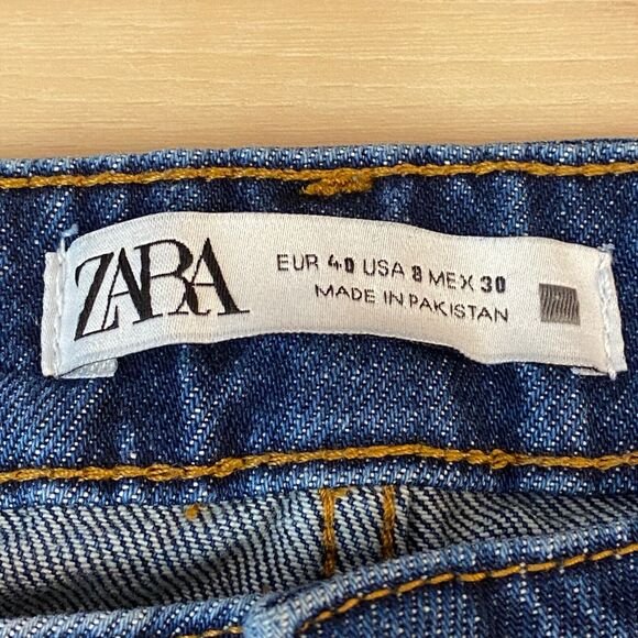 Zara Jeans Womens 8 High Waist Tapered Blue Medium Wash Denim 27" - Picture 3 of 9